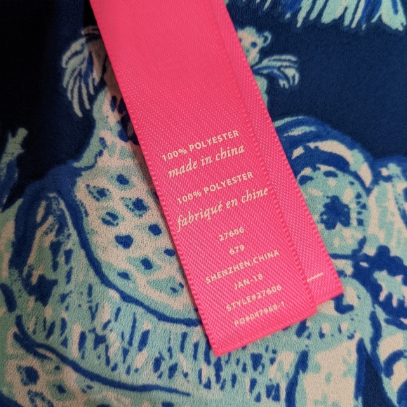 EUC! Lilly Pulitzer Lileeze Florin Reversible Top Deep Indigo Joy Ride Size XS - Picture 8 of 11